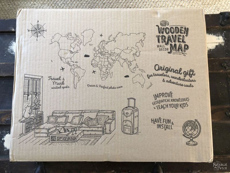 wooden world map box