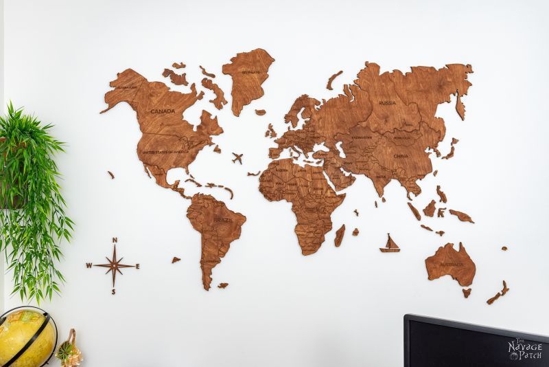 Wooden World Map Wall Art and Free Printable Vintage Maps