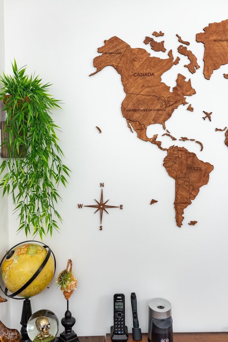 Wooden World Map Wall Art and Free Printable Vintage Maps