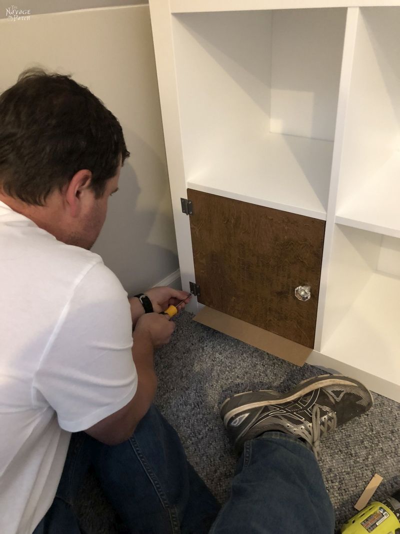 installing a door for an ikea kallax makeover