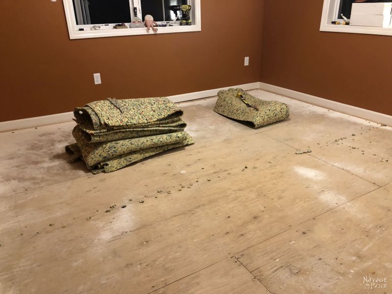 carpet and pad removed