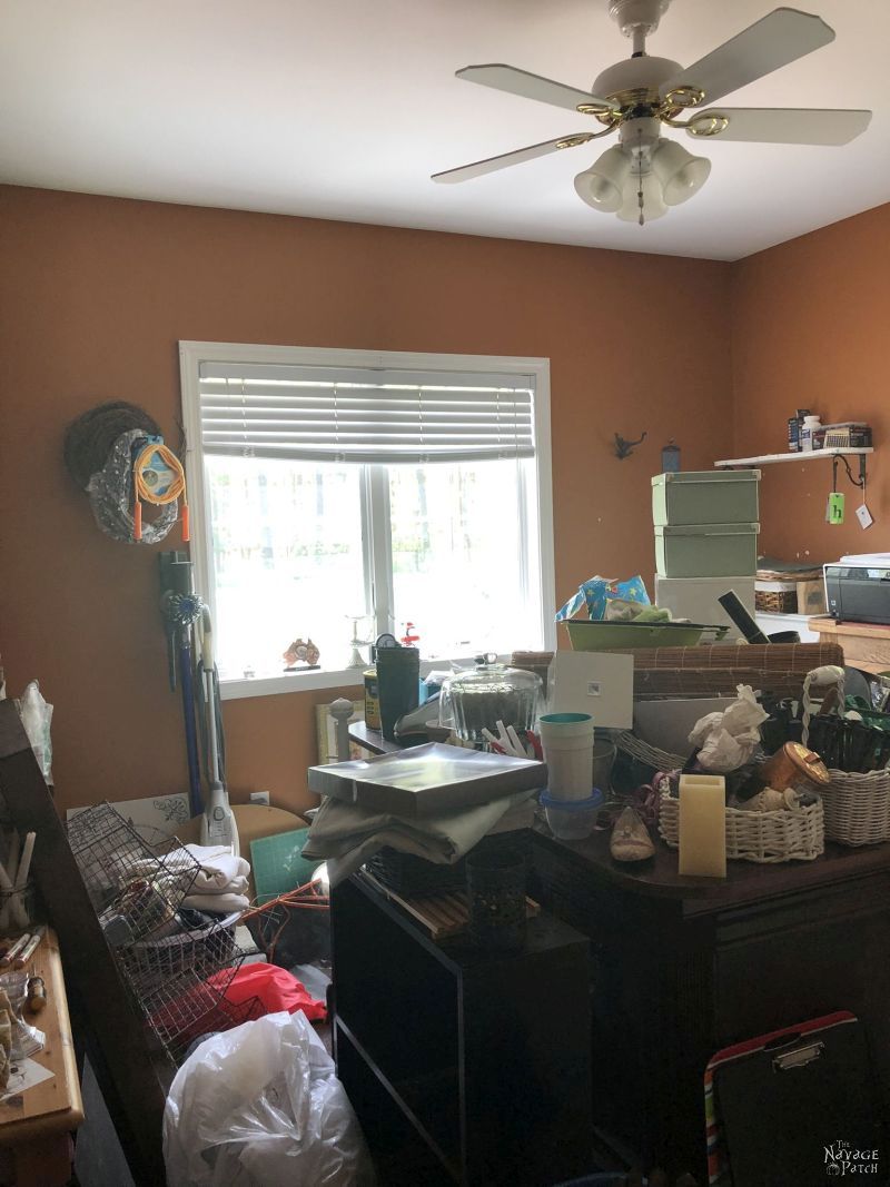 interior of a messy craft room