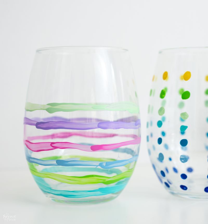 DIY Painted Wine Glasses | TheNavagePatch.com