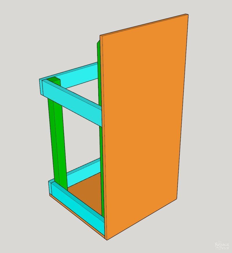 diy tilt out laundry hamper step-by-step instruction drawings