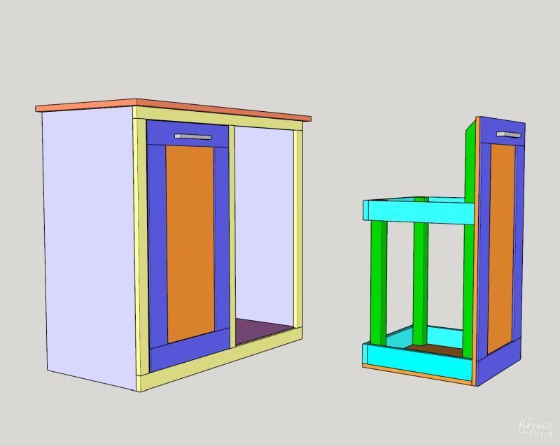 diy tilt out laundry hamper step-by-step instruction drawings