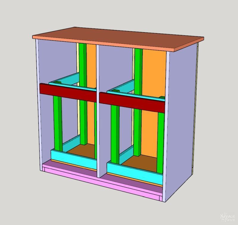 diy tilt out laundry hamper step-by-step instruction drawings