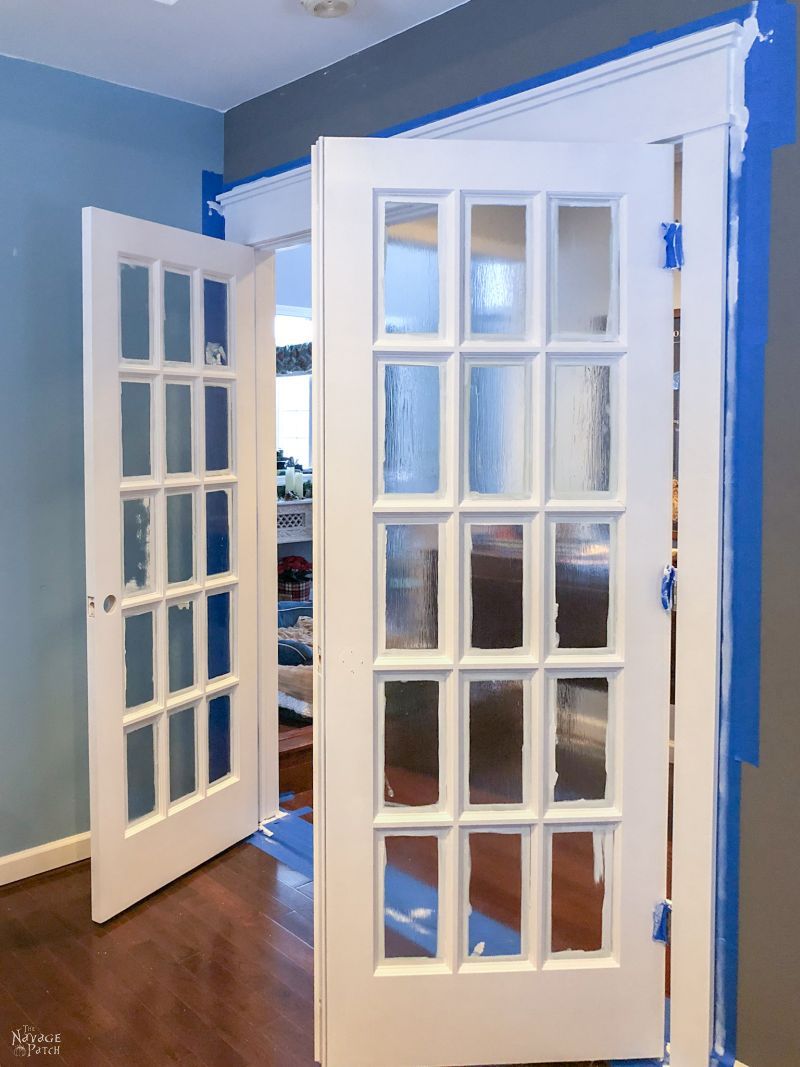 freshly painted French doors