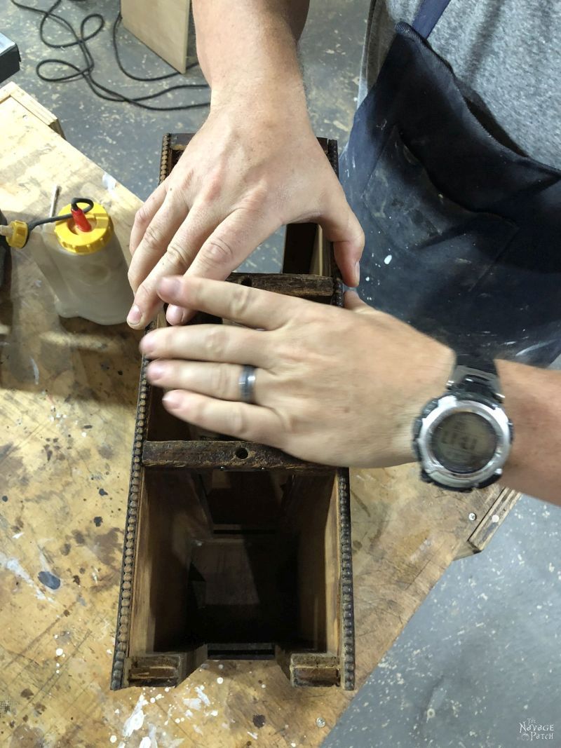 Gluing a part of old sewing machine drawers