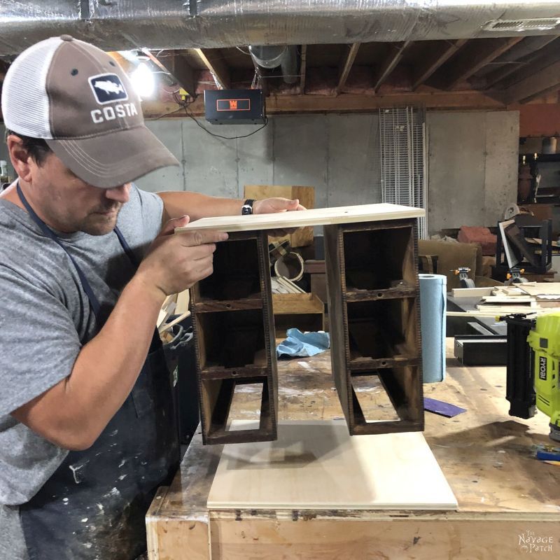 building a cart from old sewing machine drawers 