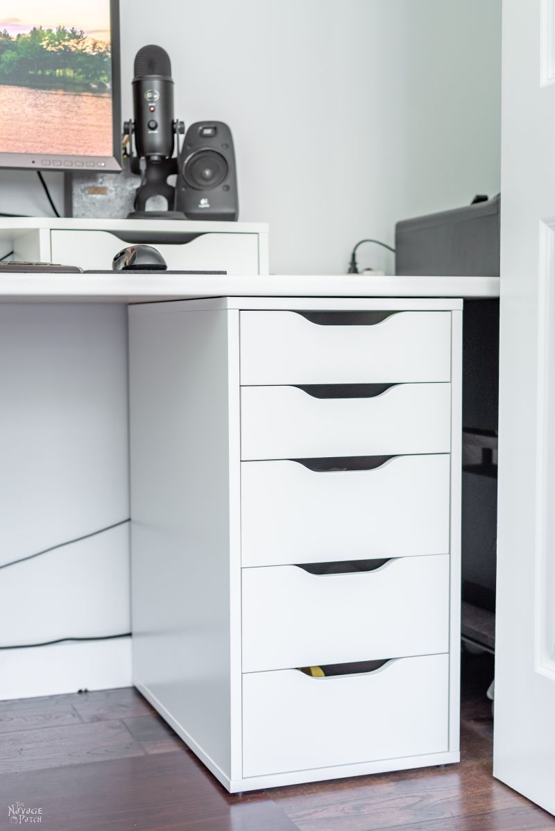 drawer unit in a closet office