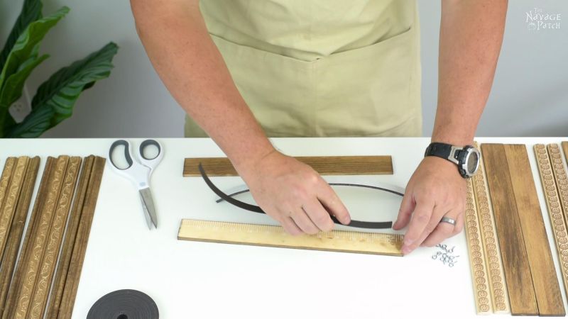 attaching magnetic strips to wood