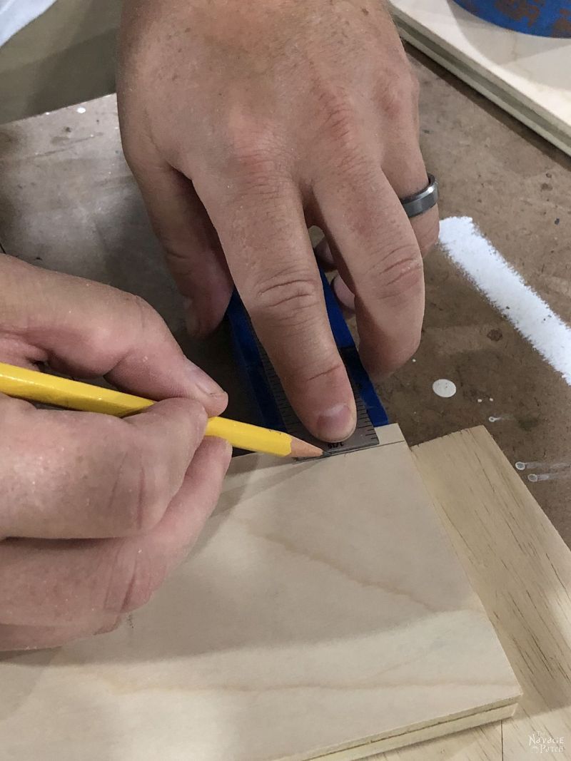 marking wood with a pencil