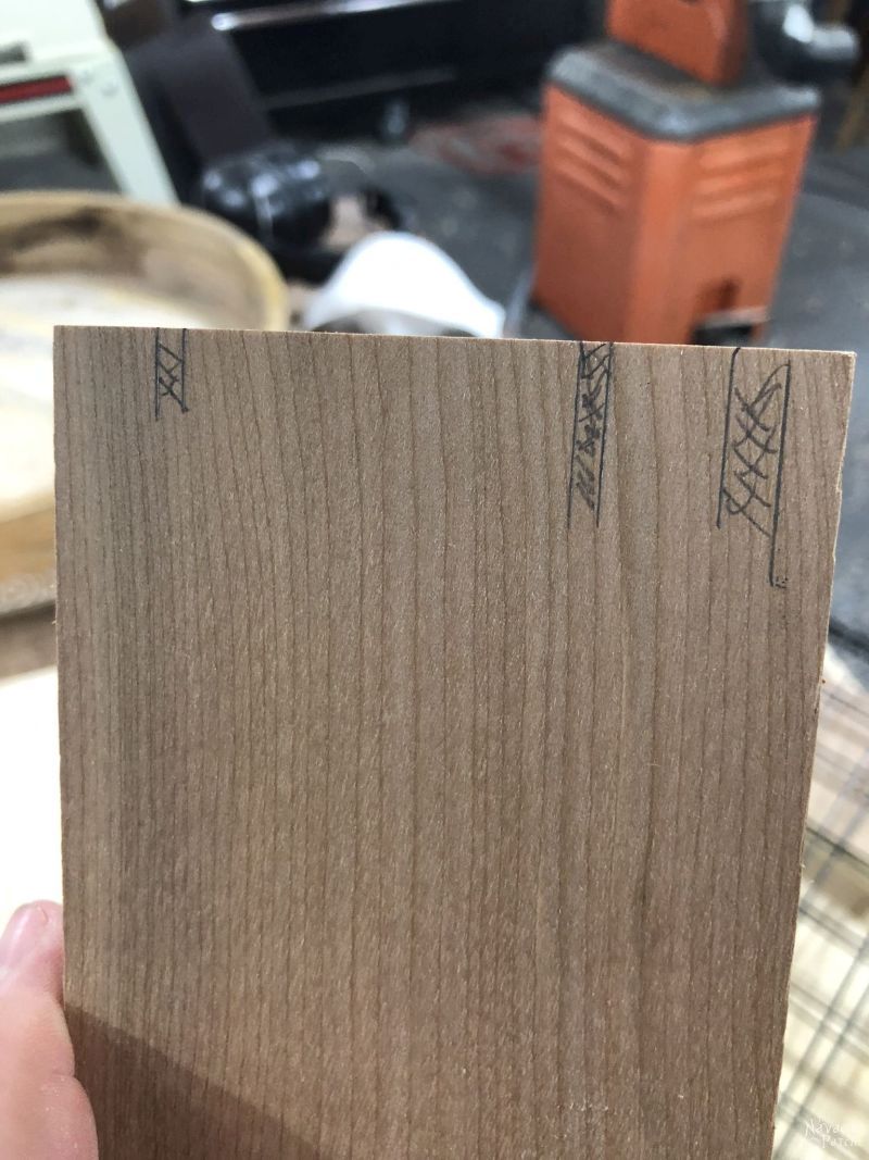 marking wood with a pencil