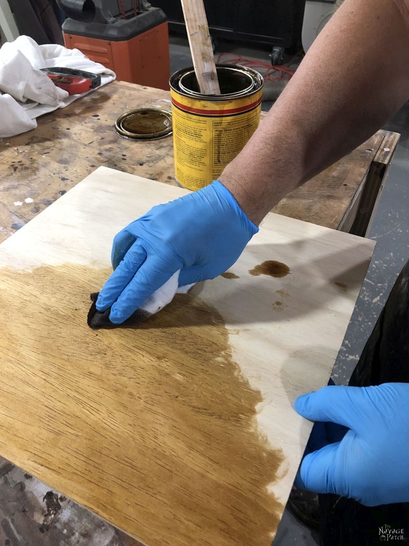 staining a craft paint storage rack