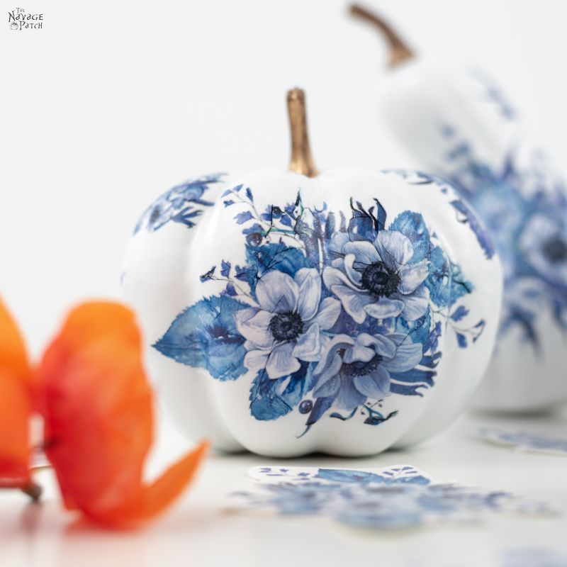 DIY Dollar Tree Blue & White Porcelain Pumpkins