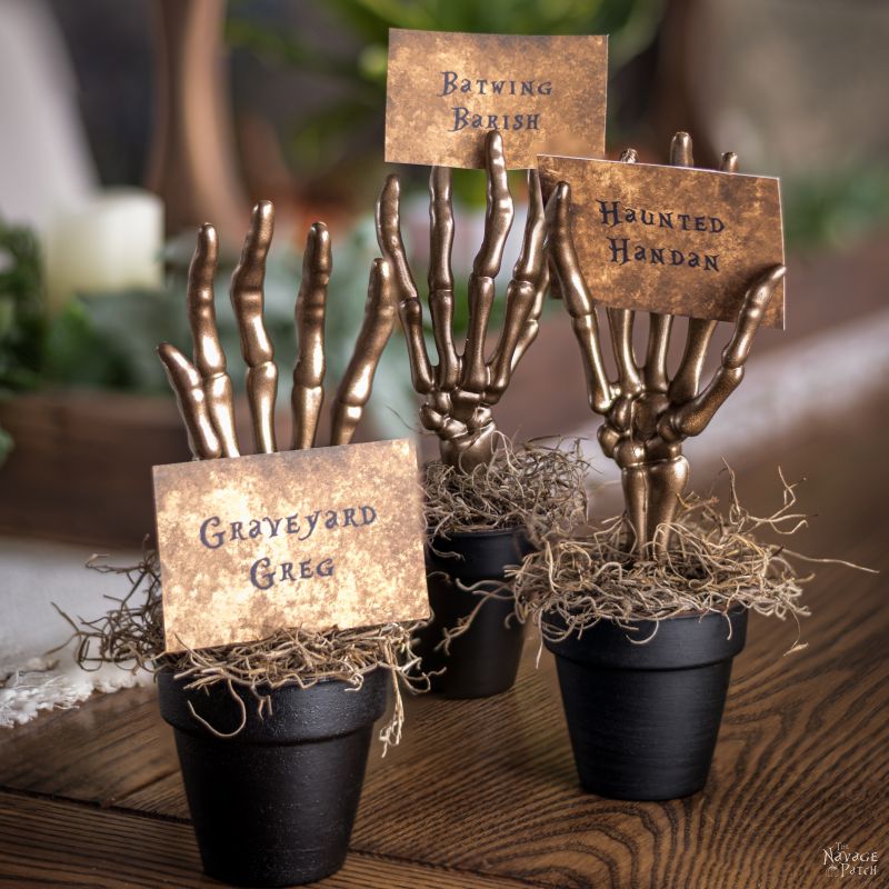 DIY Skeleton Place Card Holders & Free Printable Place Cards