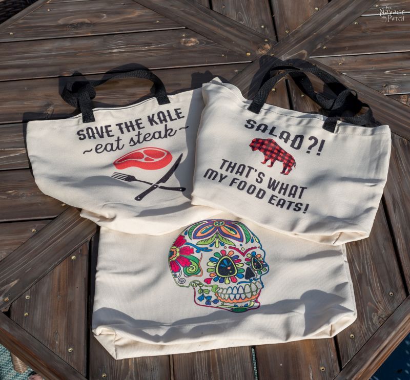 tote bag designs made with cricut infusible ink