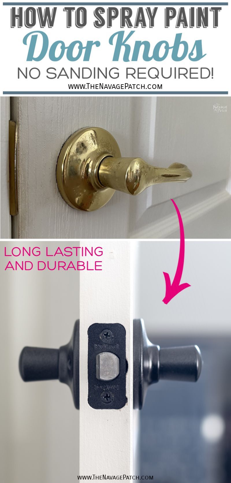 How to Spray Paint Door Knobs Without Sanding - TheNavagePatch.com