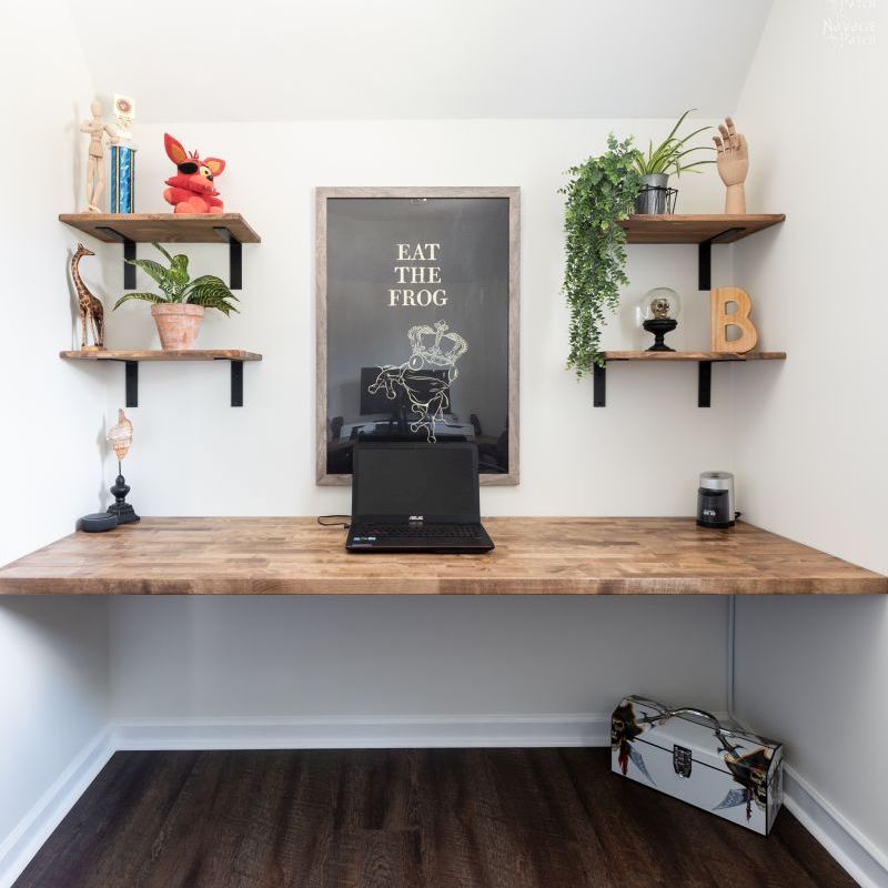 DIY Wall-to-Wall Floating Desk