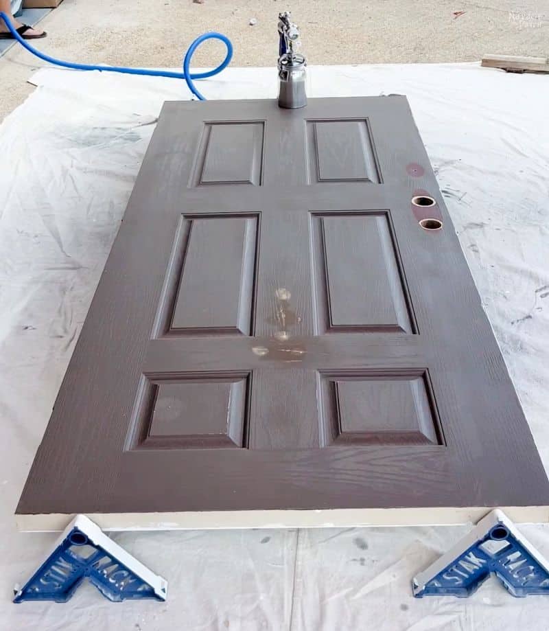 front door ready for paint