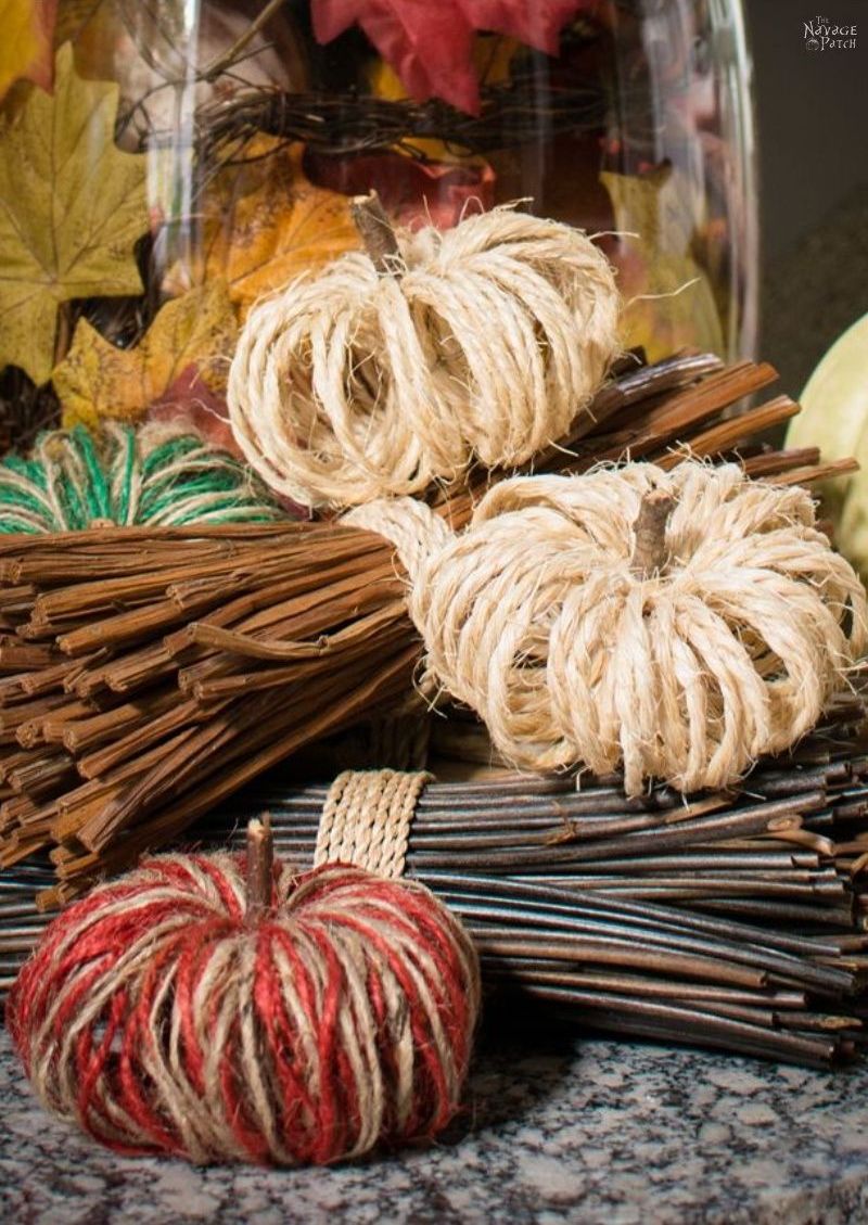 DIY Sisal Twine Pumpkins - TheNavagePatch.com