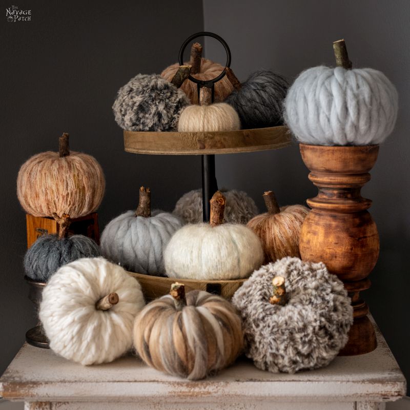 Easy DIY Yarn Pumpkins - TheNavagePatch.com