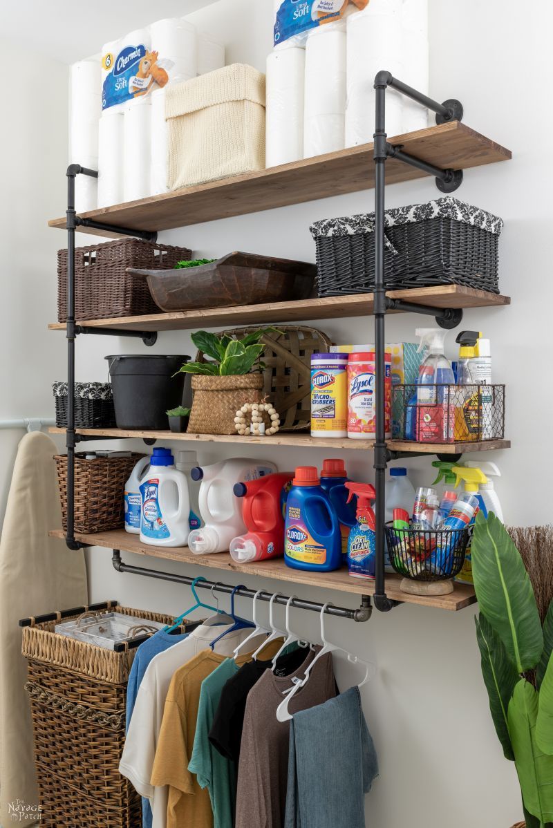 DIY Industrial Pipe Shelves - TheNavagePatch.com