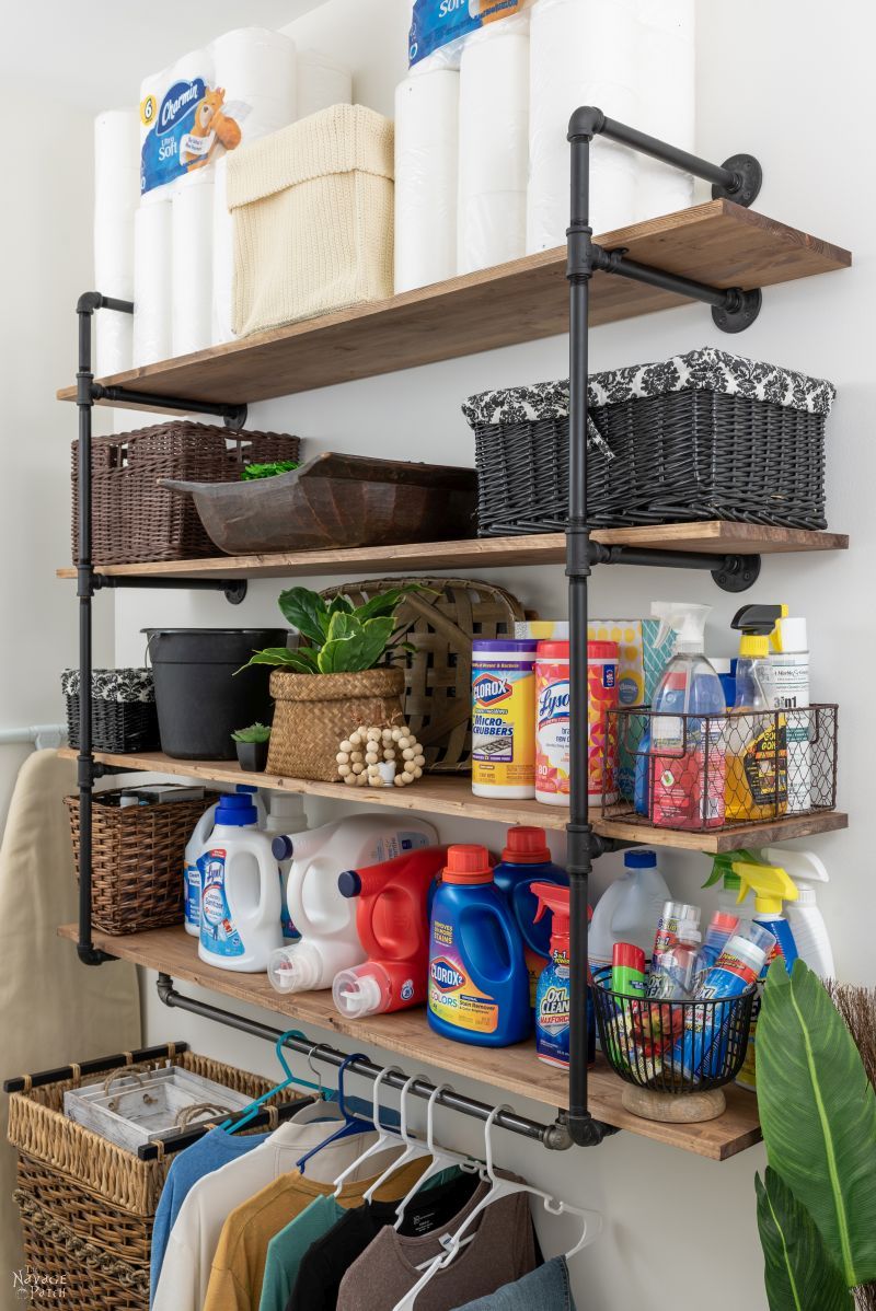 DIY Industrial Pipe Shelves - TheNavagePatch.com