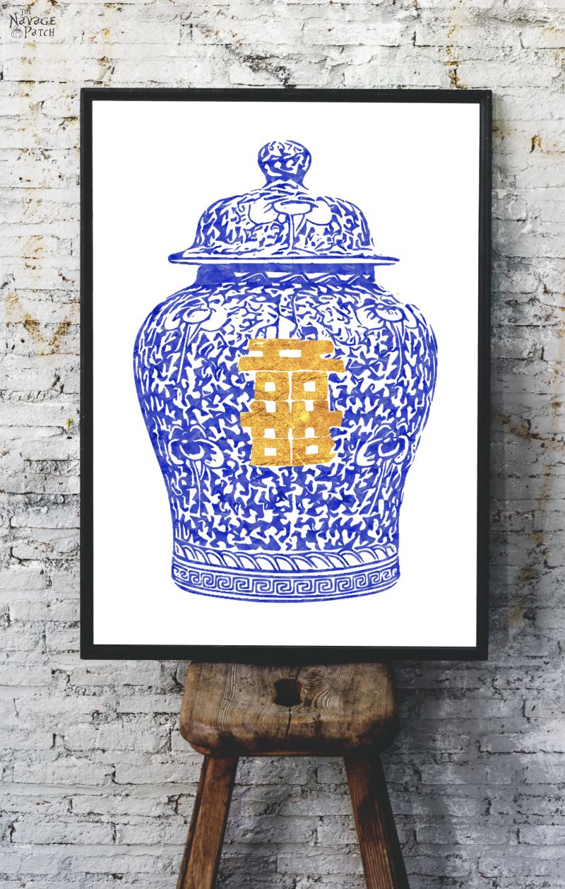 Free Blue and White Porcelain Art Printables - TheNavagePatch.com