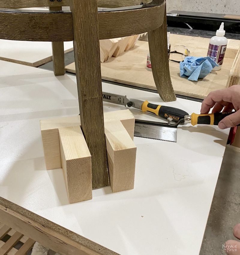 jig for cutting barstool legs