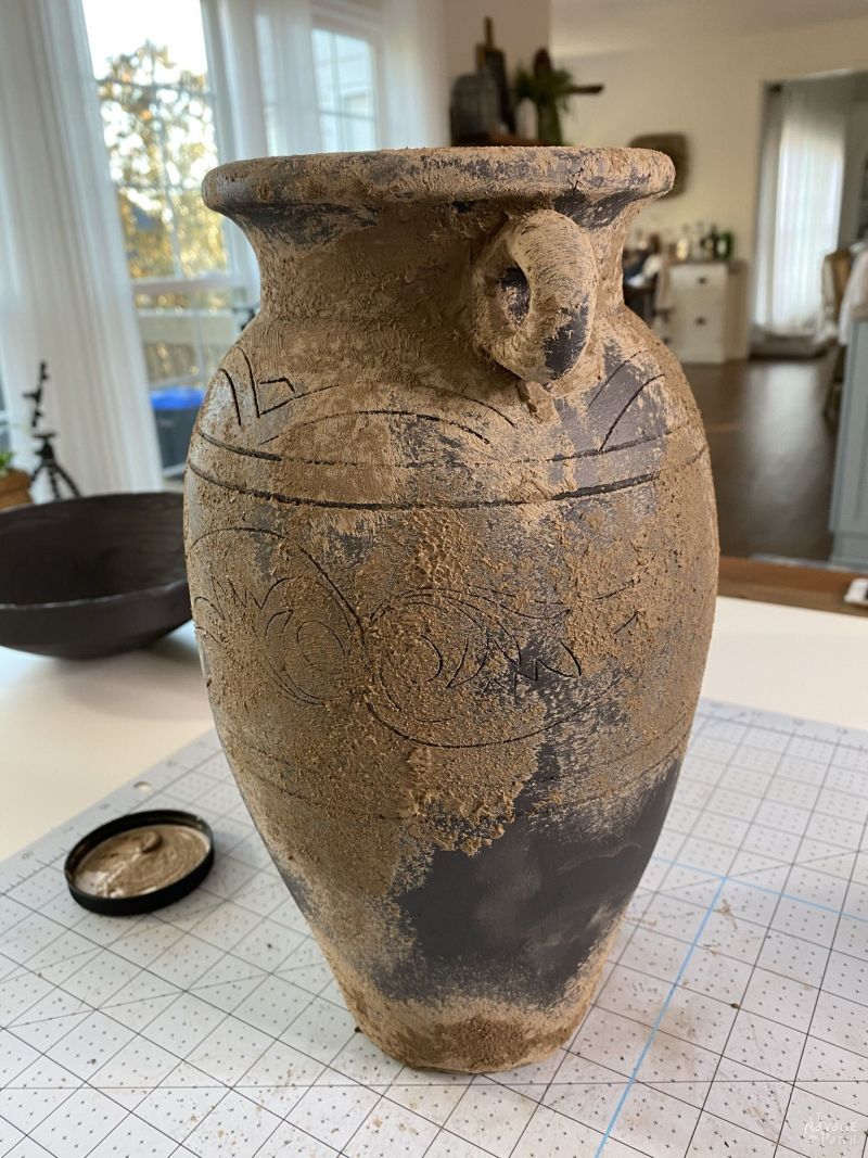mud painted vase