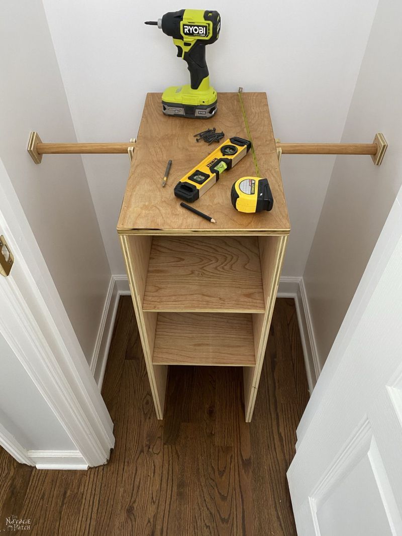 installing closet storage shelves