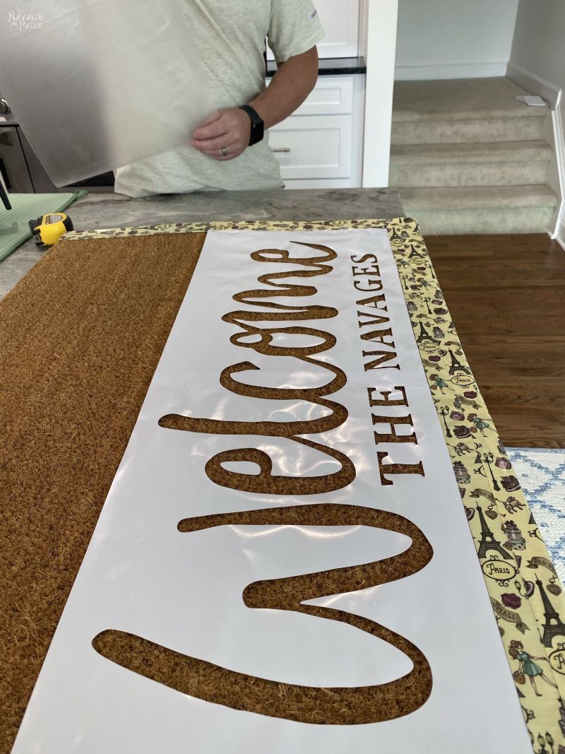 Custom DIY Welcome Mat - She Holds Dearly