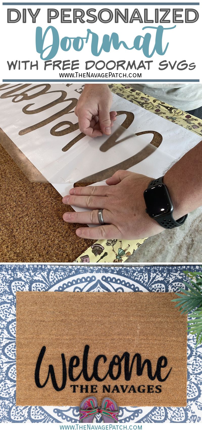 DIY Personalized Door Mats  How to Letter on Coir Mats! - Lemon Thistle