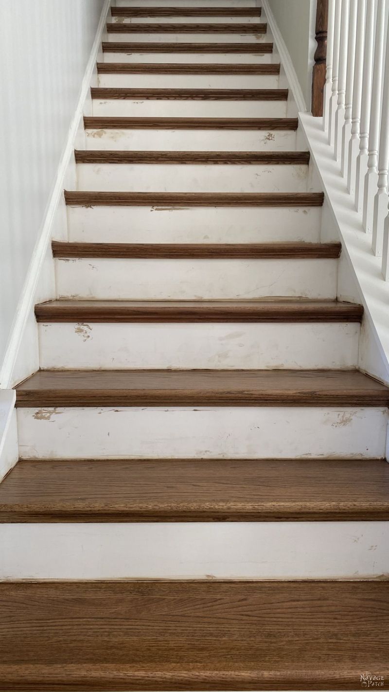 dirty wood staircase