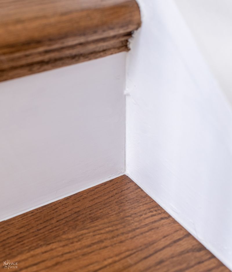 Painting Stair Risers - how to make clean lines - TheNavagePatch.com