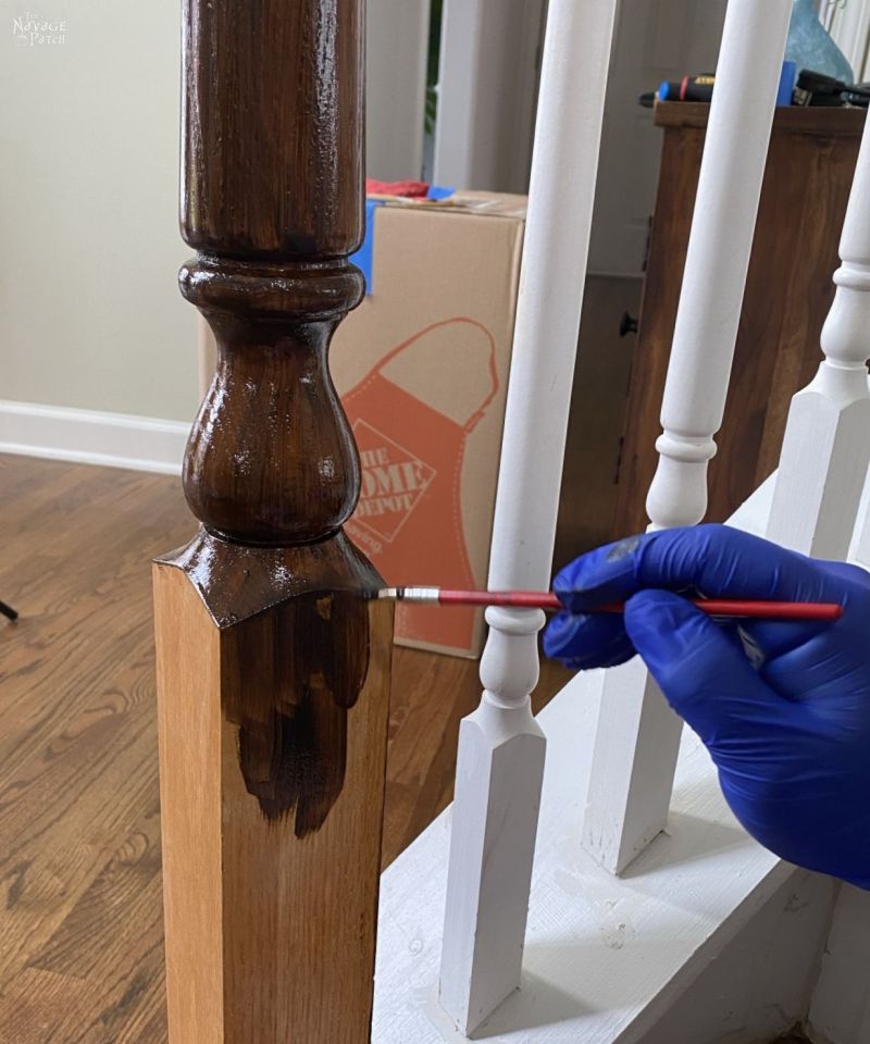 staining balusters with gel stain