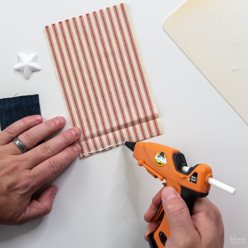 making flag garland for fourth of july