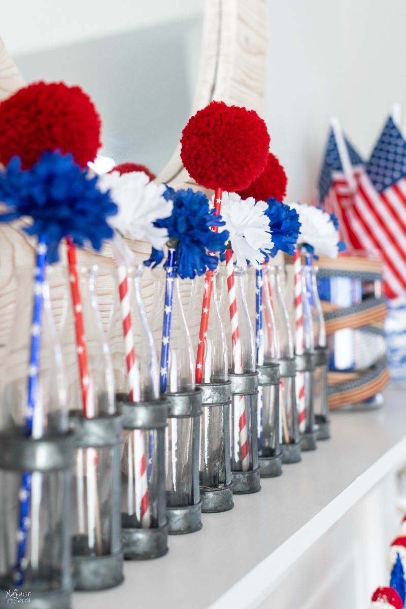 DIY Fourth of July Flag Garland - TheNavagePatch.com