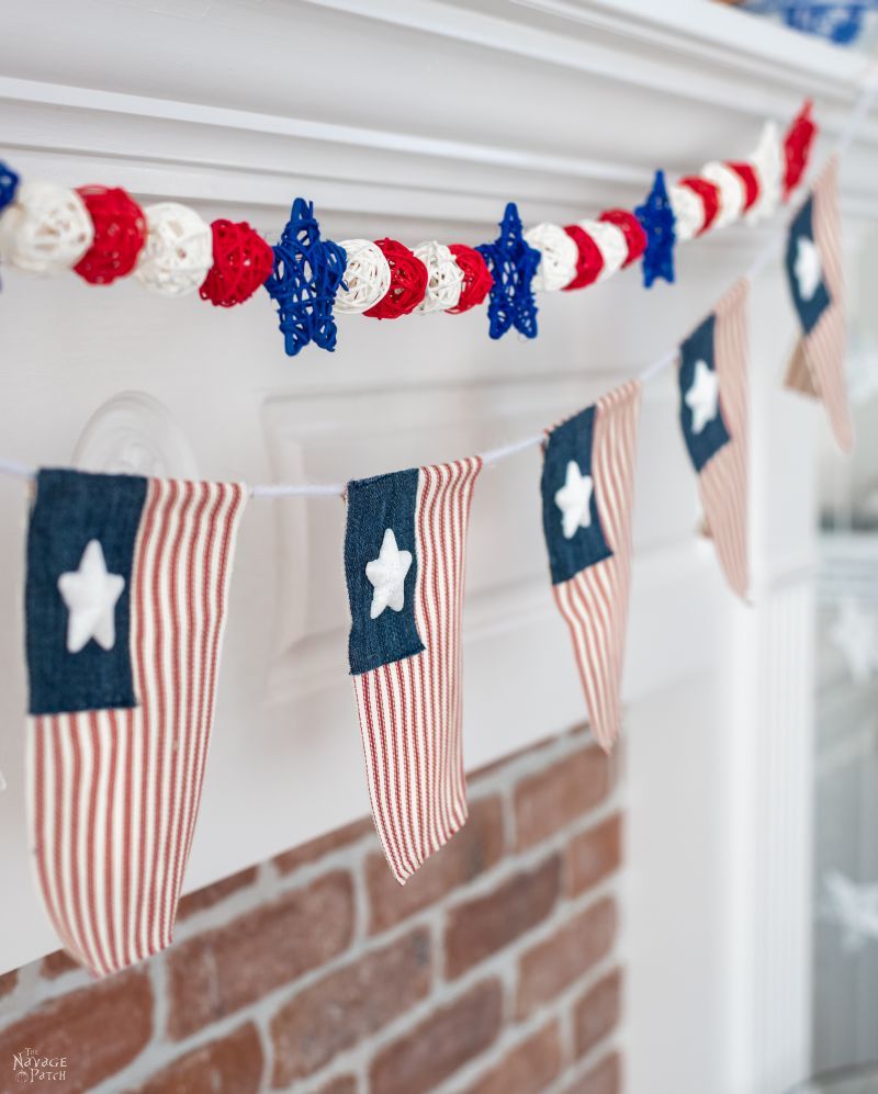 DIY Fourth of July Flag Garland - TheNavagePatch.com