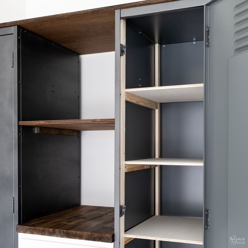DIY Shelves for Metal Lockers - TheNavagePatch.com