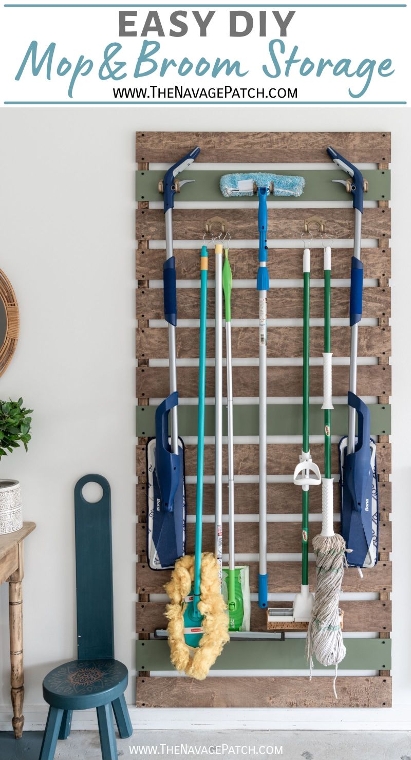 DIY Mop & Broom Storage - TheNavagePatch.com