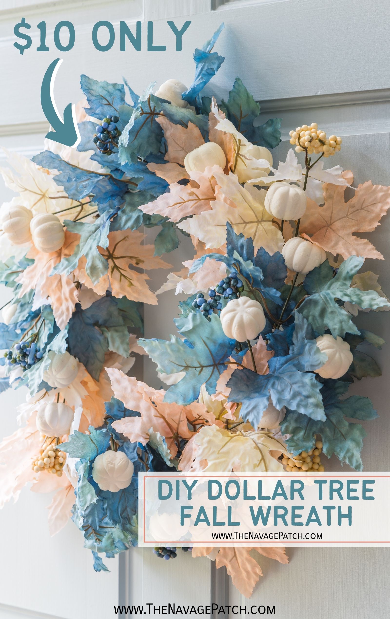 DIY Dollar Tree Fall Wreath - TheNavagePatch.com