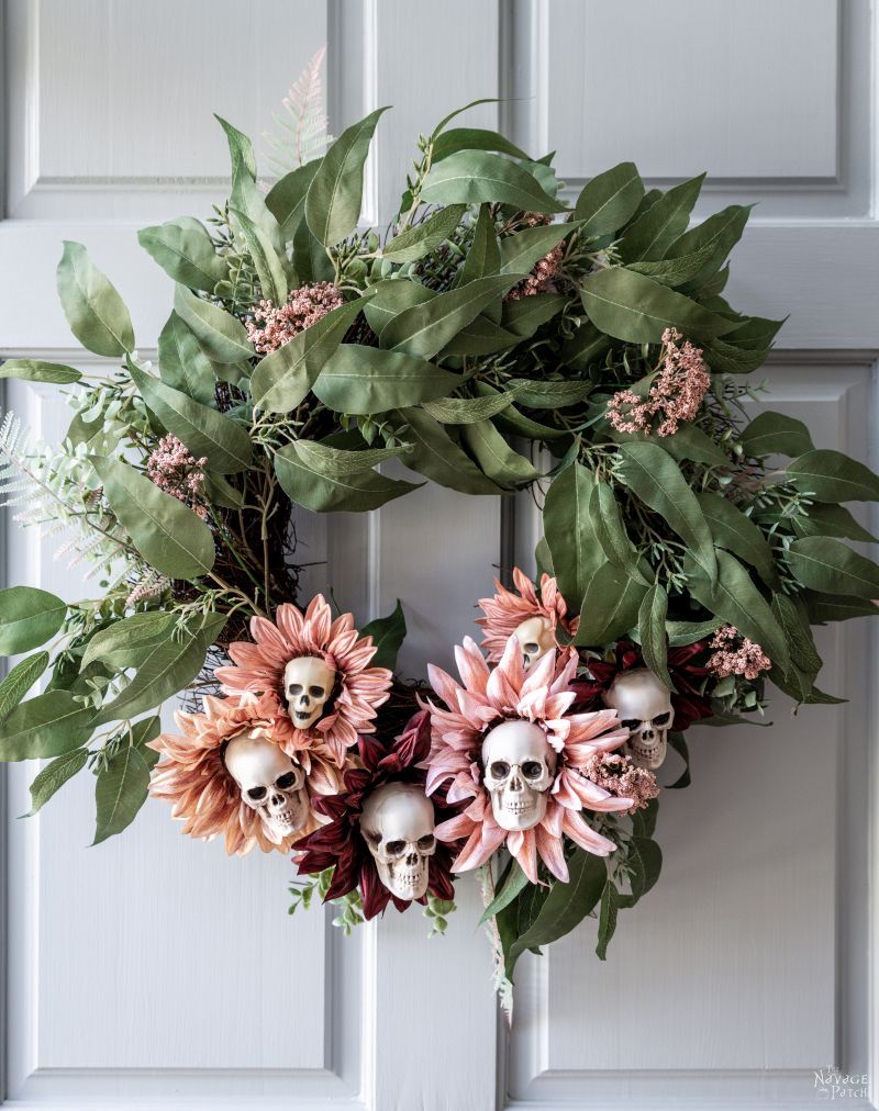 DIY Skull Sunflower Wreath - TheNavagePatch.com