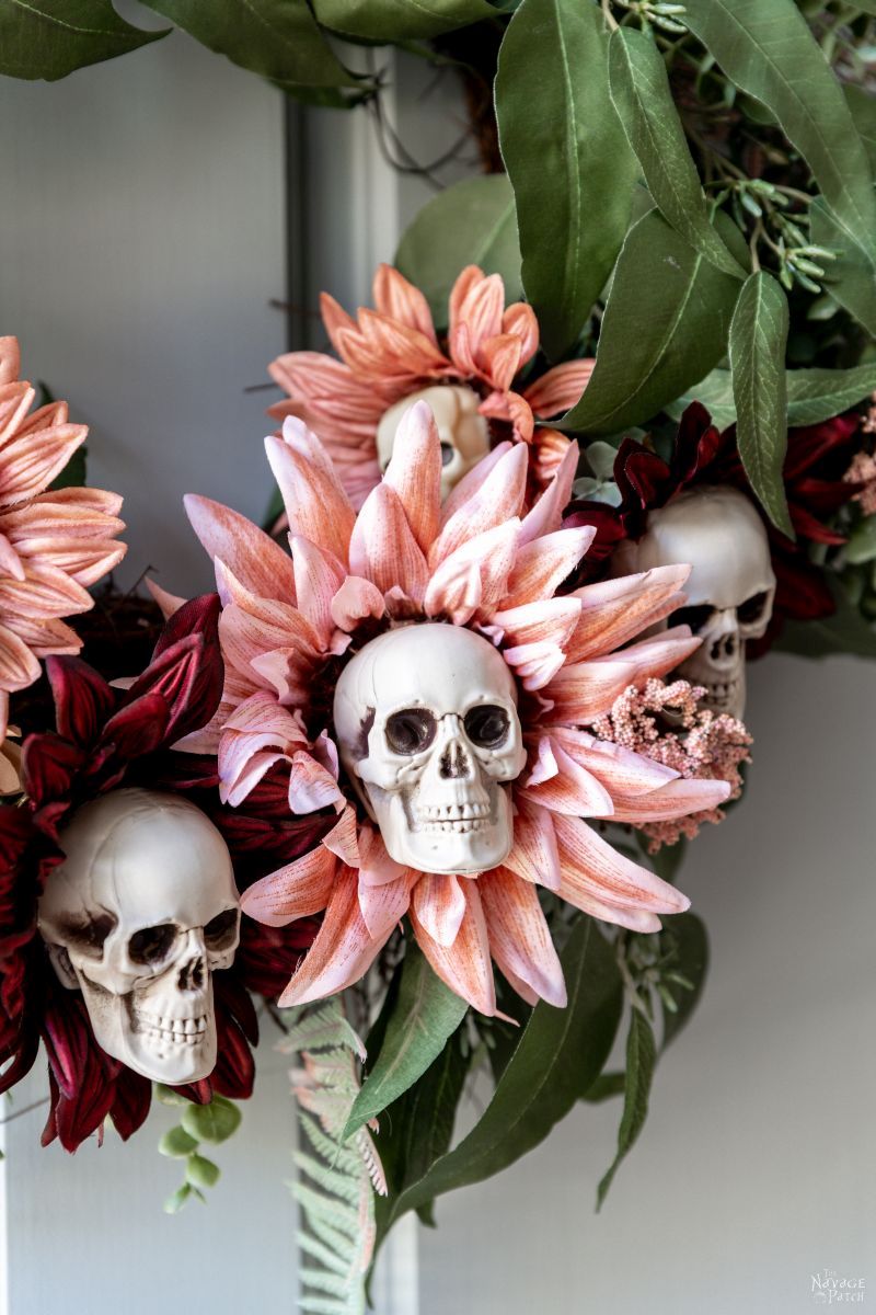 DIY Skull Sunflower Wreath - TheNavagePatch.com