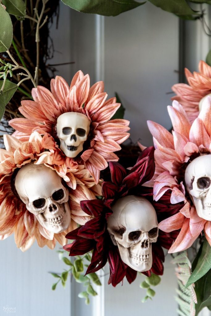 DIY Skull Sunflower Wreath - TheNavagePatch.com