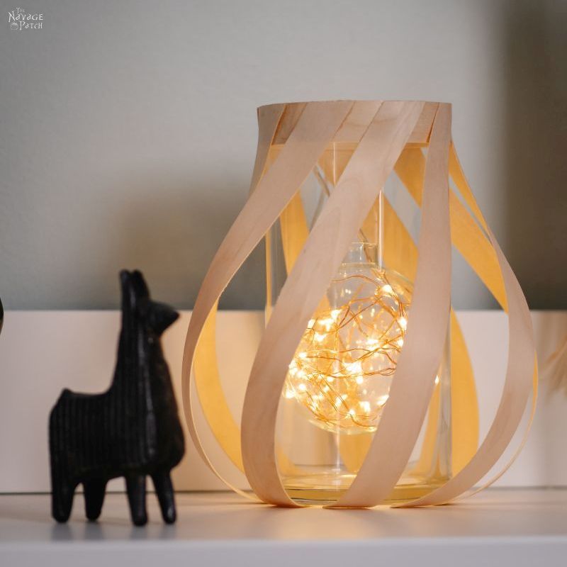 DIY Wood Veneer Lantern