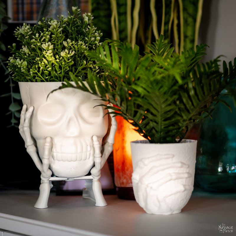 Easy DIY Dollar Tree Halloween Planters - The Navage Patch