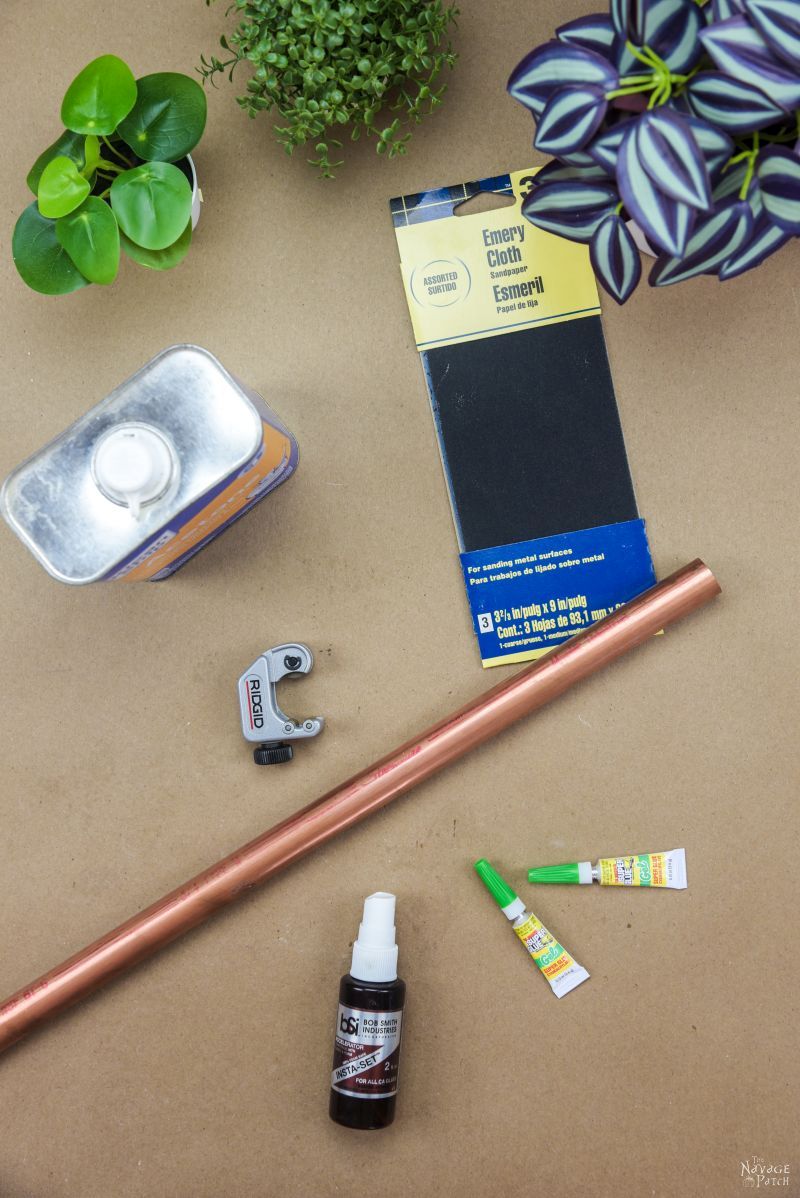 supplies to make copper pipe candle holder