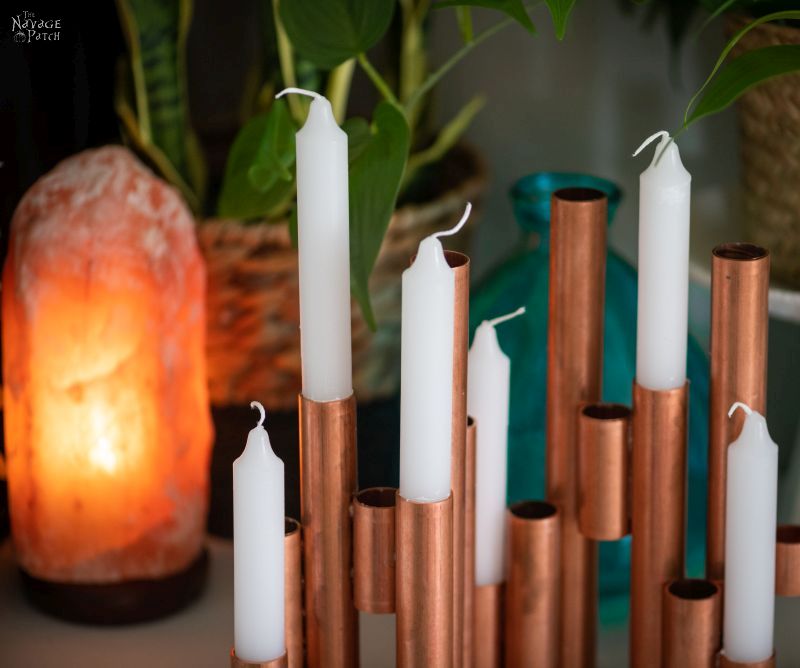 DIY Copper Pipe Candle Holder - TheNavagePatch.com